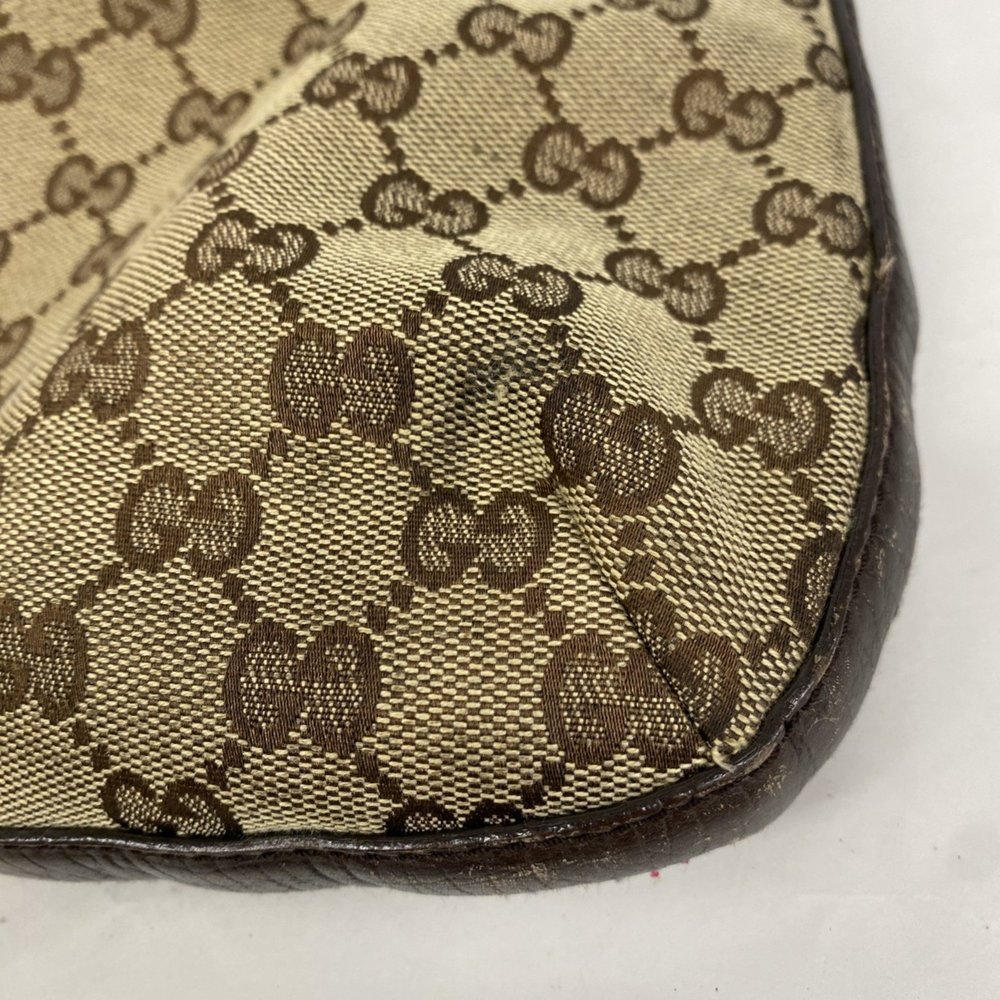 Gucci GG Canvas Sherry Line Horsebit Shoulder Bag 137388 Brown Beige Women's - Picture 8 of 11